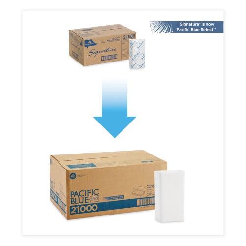 Pacific Blue® Select Multifold Paper Towels, 2-Ply, White, 2000 Towels (21000)