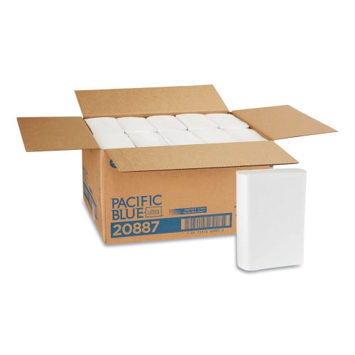 Pacific Blue® Z-Fold Paper Towels, White, 2-Ply, 2200 Towels (20887)
