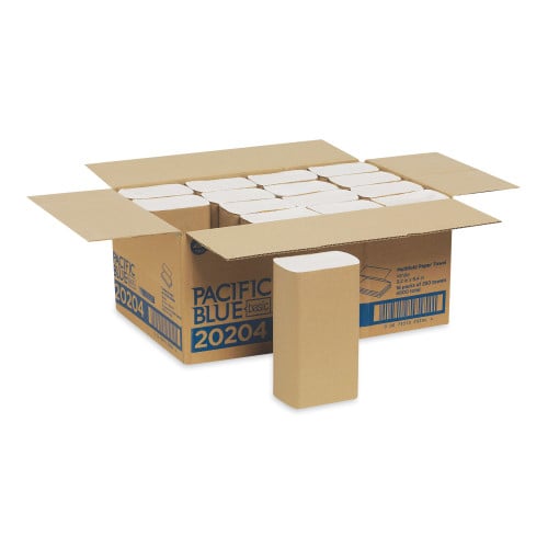 Pacific Blue™ Basic Multifold Paper Towels, 1-Ply, White, 4000 Towels (20204)