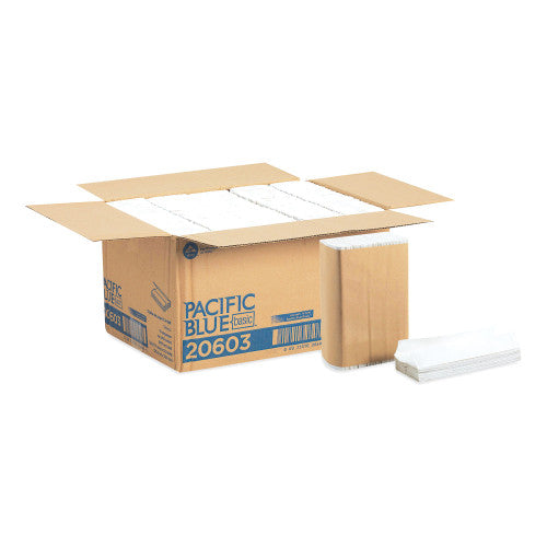Pacific Blue™ Basic C-Fold Paper Towels, 1-Ply, White, 2400 Towels (20603)