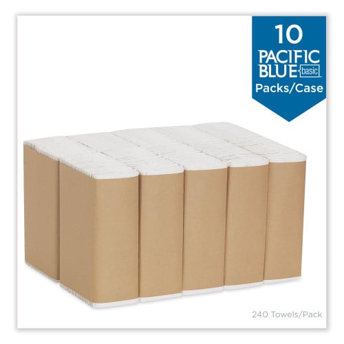 Pacific Blue™ Basic C-Fold Paper Towels, 1-Ply, White, 2400 Towels (25190)