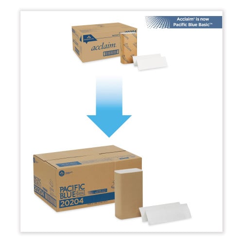Pacific Blue™ Basic Multifold Paper Towels, 1-Ply, White, 4000 Towels (20204)