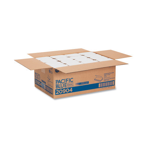 Pacific Blue® Single Fold Paper Towels, 1-Ply, White, 4000 Towels (20904)
