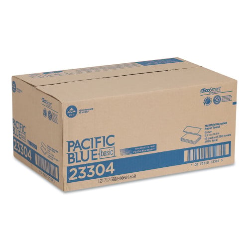 Pacific Blue® Multifold Paper Towels, 1-Ply, Brown, 4,000 Towels (23304)