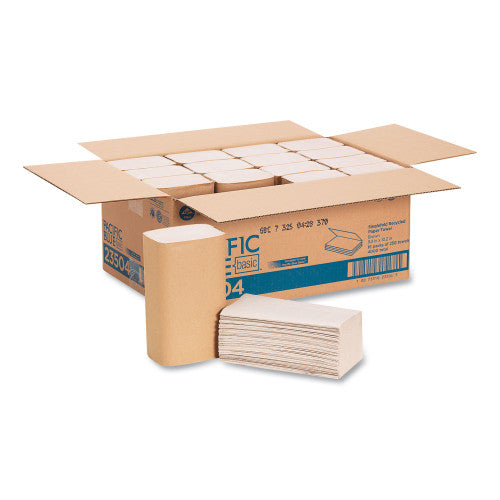 Pacific Blue® Singlefold Paper Towels, 1-Ply, Brown, 4000 Towels (23504)