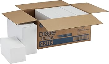 Dixie Ultra 1/6-Fold Linen Replacement Paper Napkins By GP PRO, White, 800 Count (200 Disposable Napkins Per Pack, 4 Packs Per Case), 92113