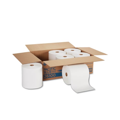 Pacific Blue® Hardwound Roll Paper Towels, White, 1,000-ft. 6 Rolls (26100)