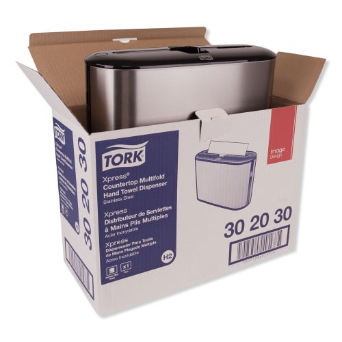 Tork® Xpress Countertop Multifold Hand Towel Dispenser, Stainless (302030)