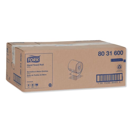 Tork® Hardwound Roll Paper Towels, 1-Ply, White, 630-ft., 6 Rolls (8031600)