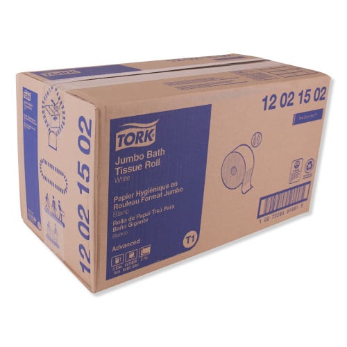 Tork® Advanced Jumbo Toilet Paper, 2-Ply, White, 1600-ft., 6 Rolls (12021502)
