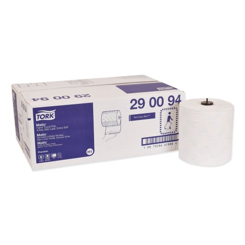 Tork® Soft Matic Handwound Roll Paper Towels, 1-Ply, White, 6 Rolls (290094)