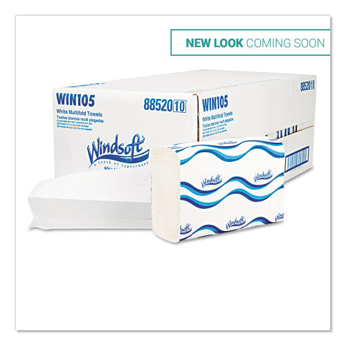 Windsoft,® Multifold Paper Towels, 1 Ply, White, 4000 Towels