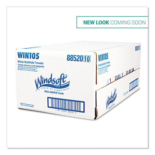 Windsoft,® Multifold Paper Towels, 1 Ply, White, 4000 Towels