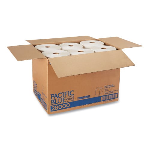 Georgia Pacific Professional Pacific Blue Select Premium Nonperf Paper Towels, 2-Ply, 7.88 x 350 ft, White, 12 Rolls/Carton (28000)