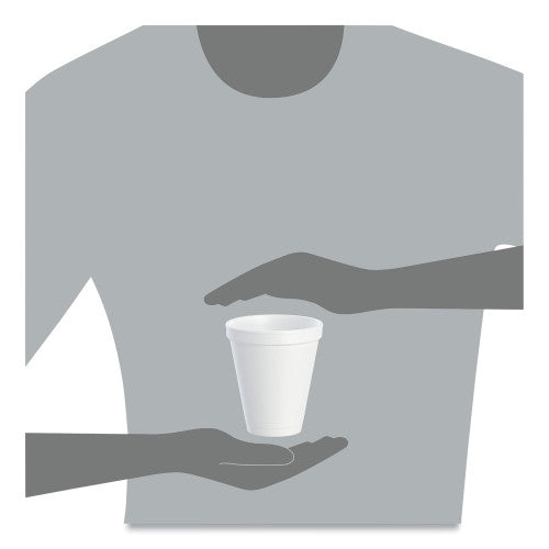 Dart Foam Drink Cups, 12 oz, Squat, White, 1,000/Carton (12J16)