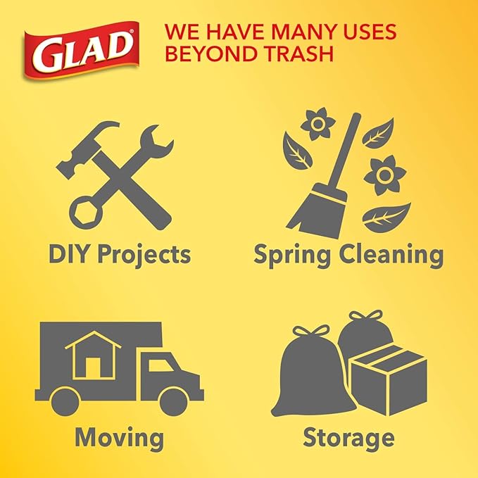 Glad Trash Bags, Force Flex Kitchen Pro Drawstring Garbage Bags, Fresh Clean, 80 Count