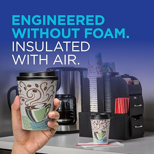 Dixie PerfecTouch 16 oz. Insulated Paper Hot Coffee Cup by GP PRO (Georgia-Pacific), Coffee Haze, 5356DX, 500 Count (25 Cups Per Sleeve, 20 Sleeves Per Case), Coffee Haze Design