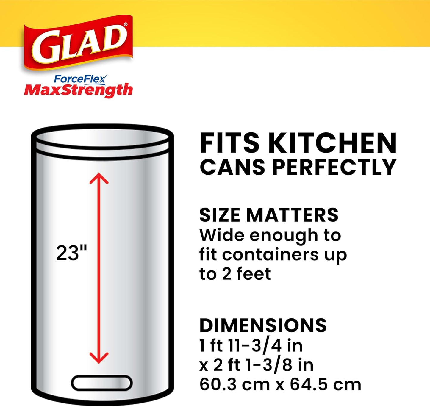 Glad ForceFlex MaxStrength Tall Kitchen Drawstring Trash Bags, 13 Gallon, Sweet Citron Lime with Febreze Freshness, 34 Count, Package May Vary