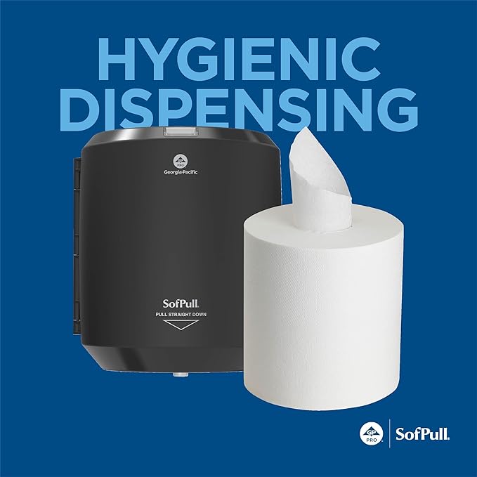 Georgia-Pacific SofPull Centerpull Paper Towel Dispenser Trial Kit by PRO, 58206, 1 Translucent Smoke Regular Paper Towel Dispenser, 58204 and 1 Regular Centerpull Premium Paper Towel Refill, 28124