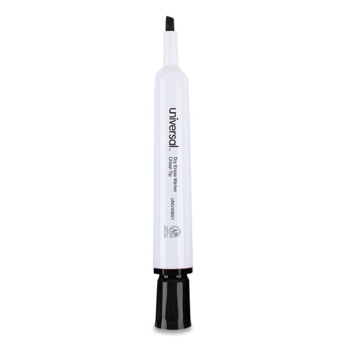Universal Dry Erase Marker, Broad Chisel Tip, Black, Dozen (UNV43651)
