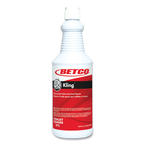 Betco Kling Toilet Bowl Cleaner, Mint-Wintergreen Scent, 32 oz Bottle, 12/Carton (0751200)