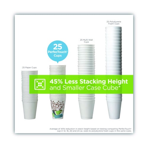 Dixie PerfecTouch Paper Hot Cups, 20 oz, Coffee Haze Design, 25/Pack (5320CDPK)