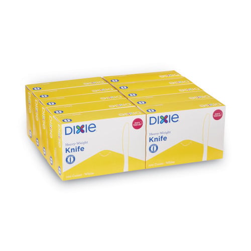 Dixie Plastic Cutlery, Heavyweight Knives, White, 1,000/Carton (KH207CT)