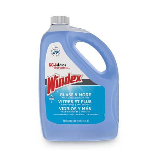 Windex® Glass Cleaner with Ammonia-D, Unscented, 1 Gal. Bottle, 4 Bottles (696503)