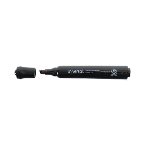 Universal Chisel Tip Permanent Marker Value Pack, Broad Chisel Tip, Black, 36/Pack (UNV07050)