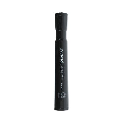 Universal Chisel Tip Permanent Marker, Broad Chisel Tip, Black, Dozen (UNV07051)