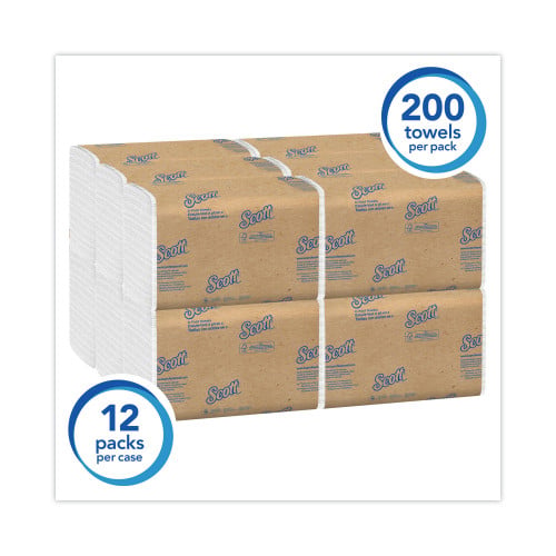 Scott® Essential C-Fold Paper Towels, 1-Ply, White, 2400 Towels (01510)