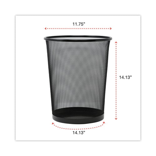 Universal Mesh Wastebasket, 18 qt, Steel Mesh, Black (UNV20008)
