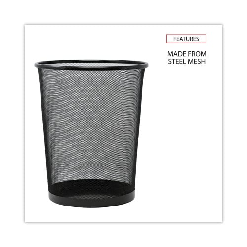 Universal Mesh Wastebasket, 18 qt, Steel Mesh, Black (UNV20008)