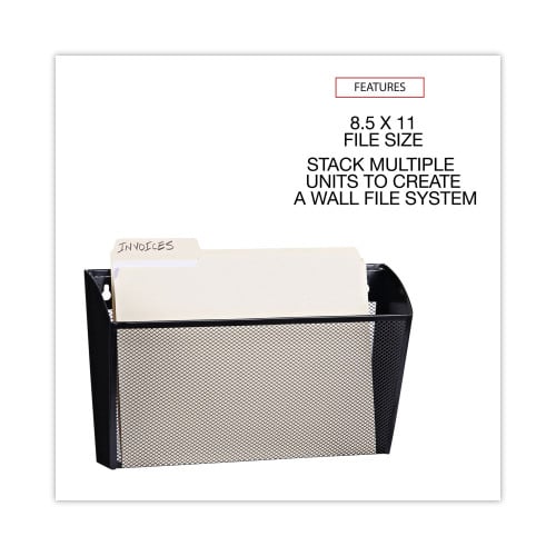 Universal Metal Mesh Wall File, Letter Size, 14" x 3.1" x 8.2", Black (UNV20026)