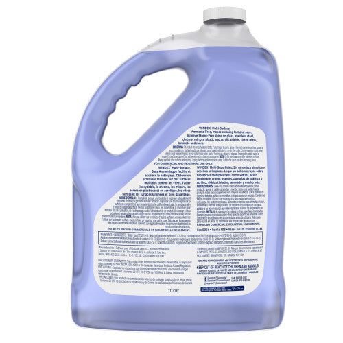Windex Non-Ammoniated Glass/Multi Surface Cleaner, Pleasant Scent, 128 oz Bottle, 4/CT (697262)