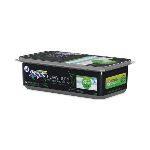Swiffer Heavy-Duty Wet Refill Cloths, 10 x 8, Open Window Fresh, 20/Tub, 6 Tubs/Carton (76472)