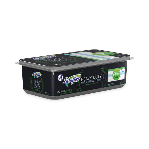 Swiffer Heavy-Duty Wet Refill Cloths, 10 x 8, Open Window Fresh, 20/Tub, 6 Tubs/Carton (76472)