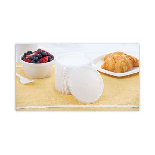 Dart Plastic Lids for Foam Cups, Bowls and Containers, Flat, Vented, Fits 6-32 oz, Translucent, 100/Pack, 10 Packs/Carton (20JL)