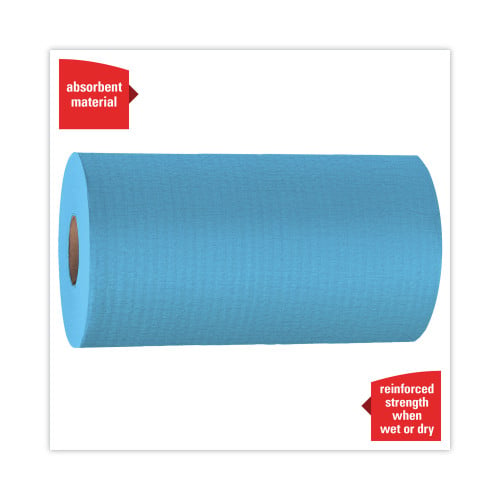 WypAll General Clean X60 Cloths, Small Roll, 9.8 x 13.4, Blue, 130/Roll, 12 Rolls/Carton (35411)