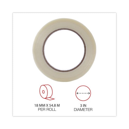 Universal 120# Utility Grade Filament Tape, 3" Core, 18 mm x 54.8 m, Clear (UNV30018)