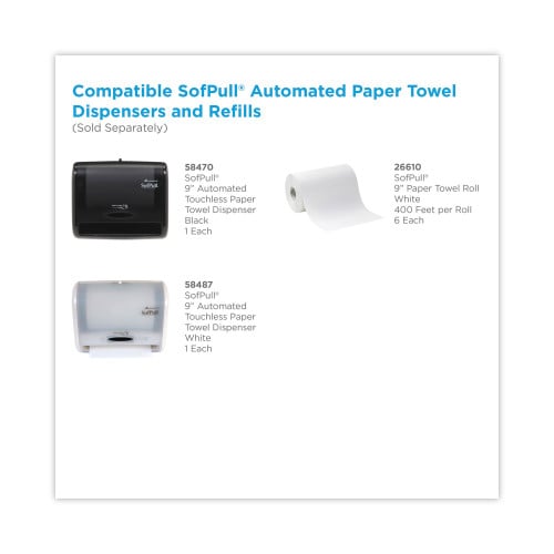 Georgia Pacific Professional Hardwound Paper Towel Roll, Nonperforated, 1-Ply, 9" x 400 ft, White, 6 Rolls/Carton (26610)