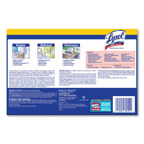Lysol® Disinfecting Wipes, Lemon Lime, 105 Wipes, 3 Canisters (82159PK)