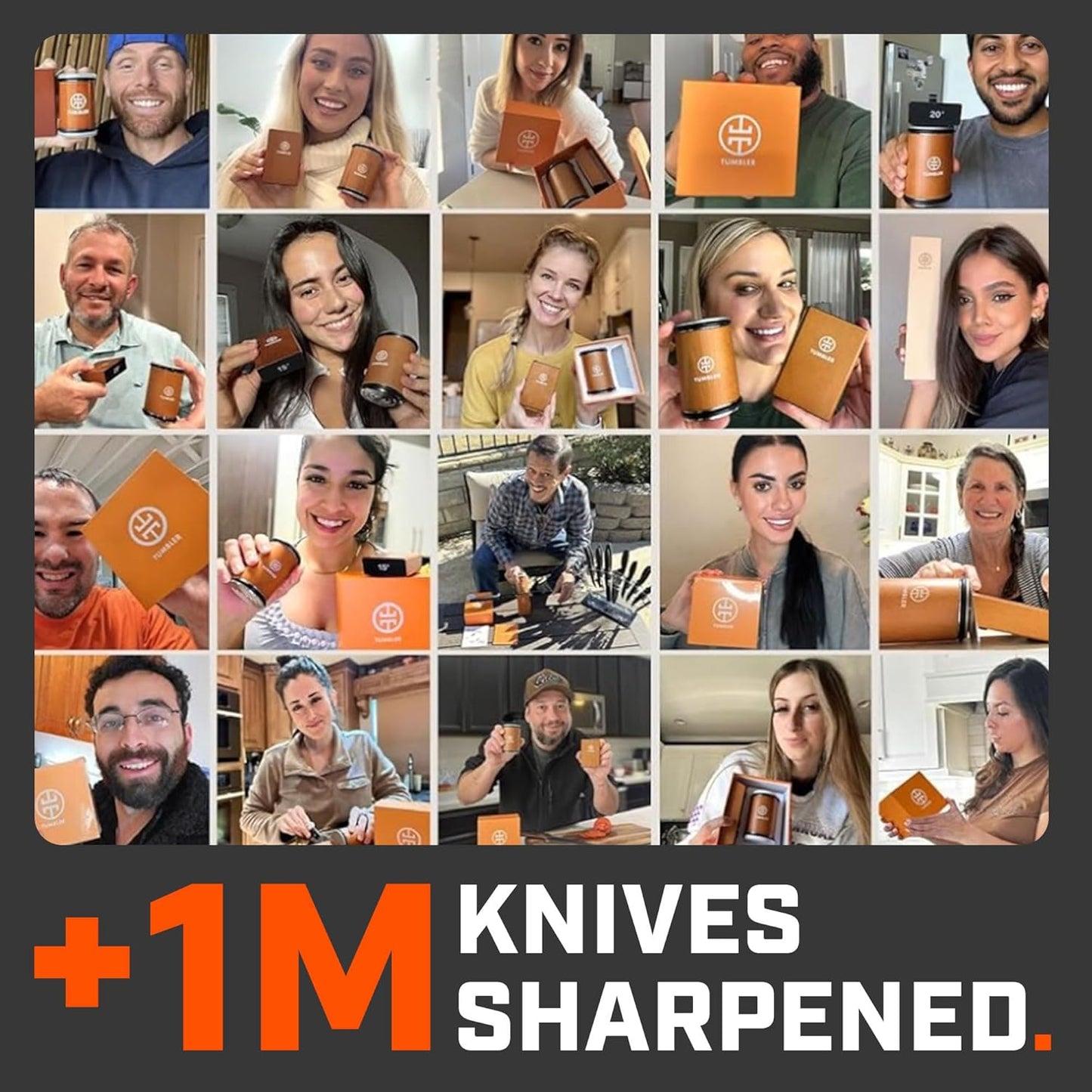 The Original Tumbler Rolling Knife Sharpener™ - Knife Sharpening Made Easy - Knife Sharpener Tool for Kitchen, Outdoor & Utility Knives - Kit Offers 15 & 20° Angles - Kitchen Gadgets & Gifts for Him