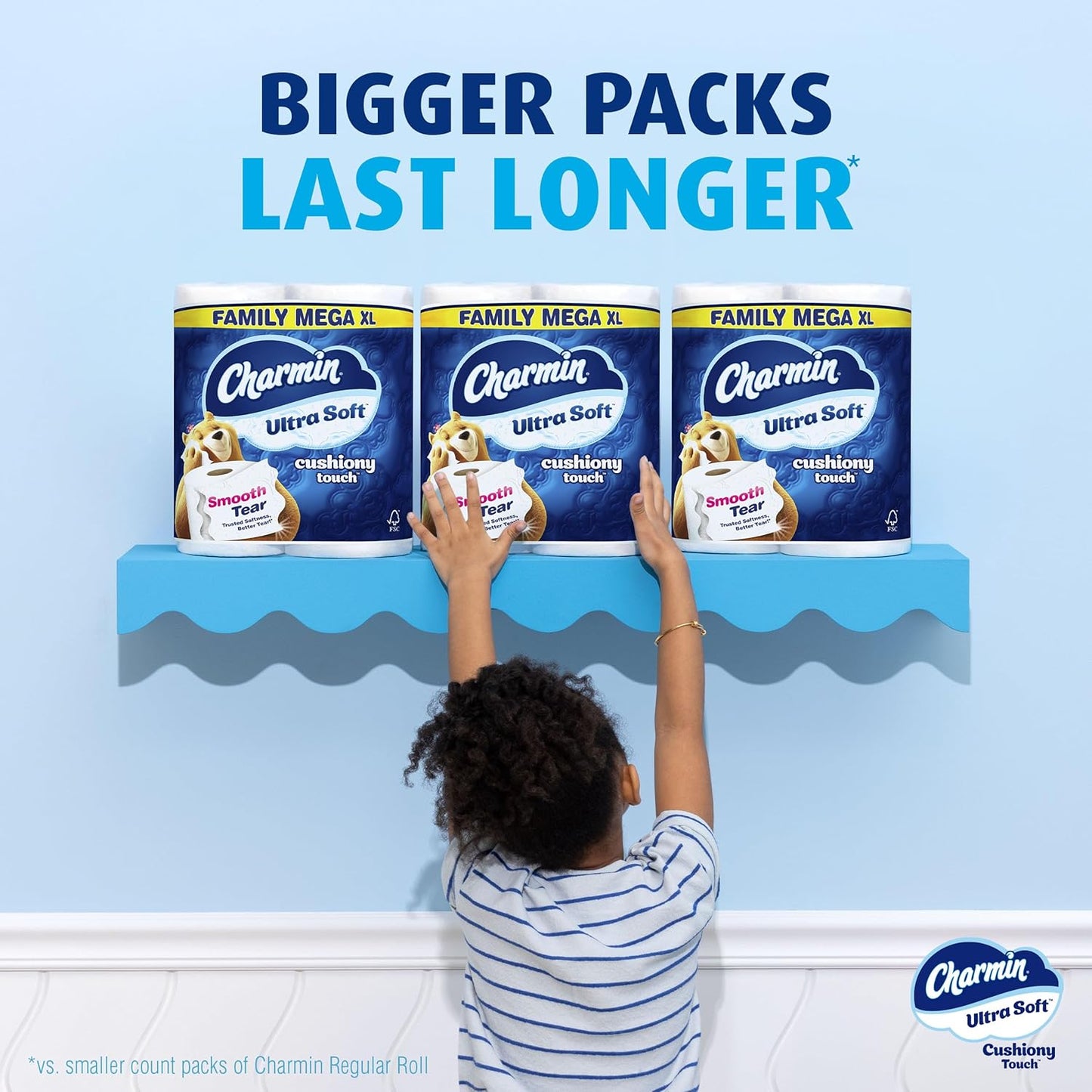 Charmin Toilet Paper Ultra Soft Cushiony Touch, 18 Family Mega XL Rolls = 126 Regular Rolls
