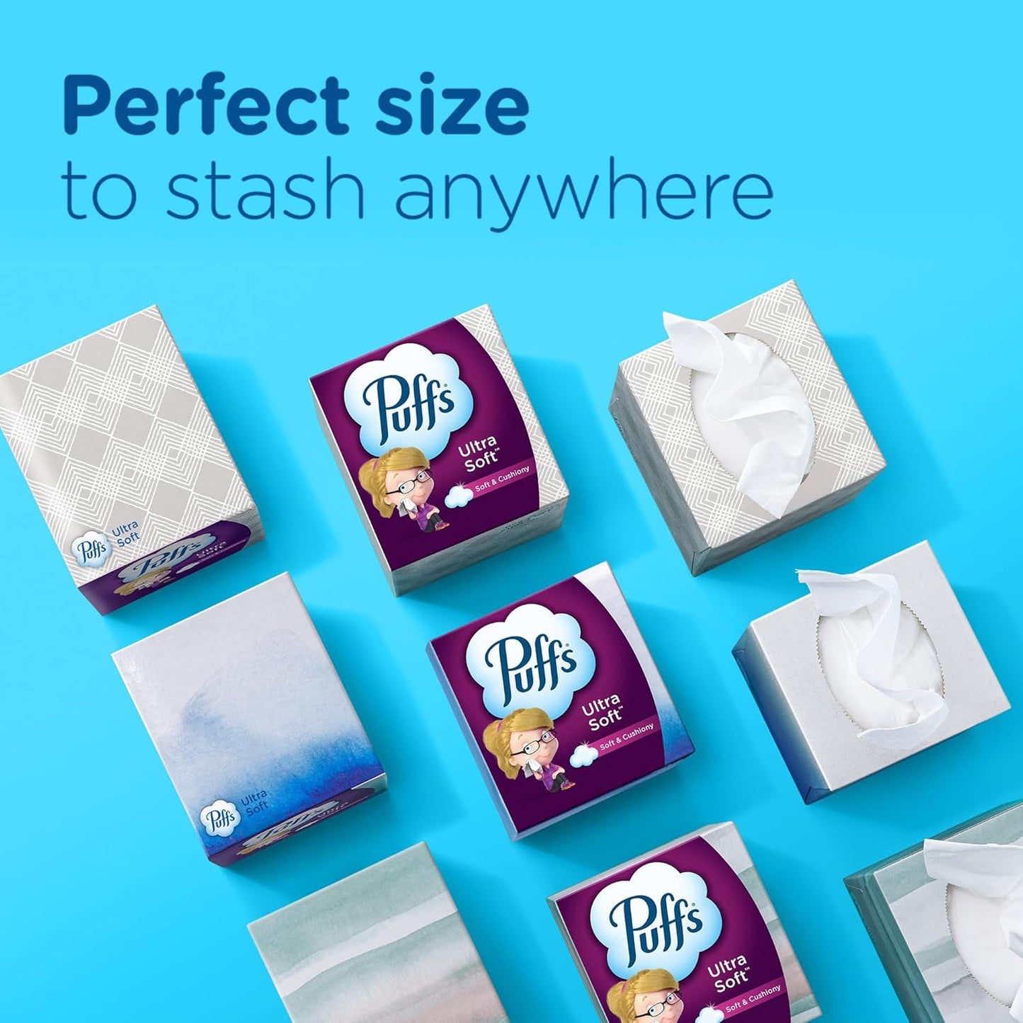 Puffs Ultra Soft Facial Tissues, 18 Cubes, 56 Facial Tissues Per Box