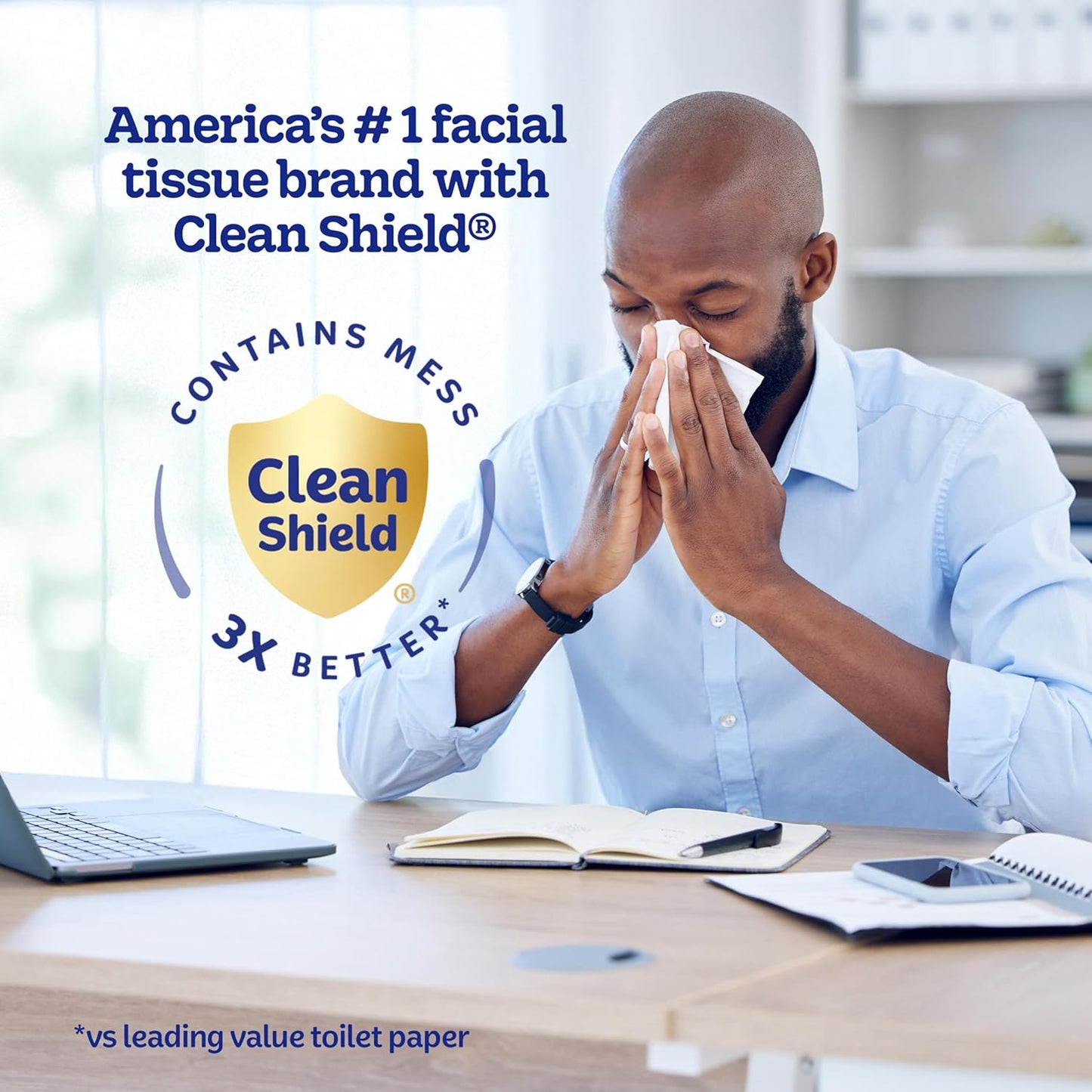 Kleenex Trusted Care Facial Tissues, 4 Cube Boxes, 70 Tissues per Box, 2-Ply (280 Total), Packaging May Vary