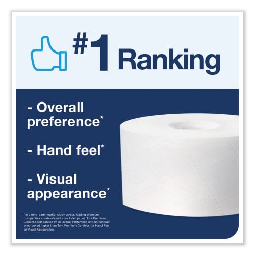 Tork® Coreless High Capacity Toilet Paper, 2-Ply, 750 Sheets, 12 Rolls (472885)