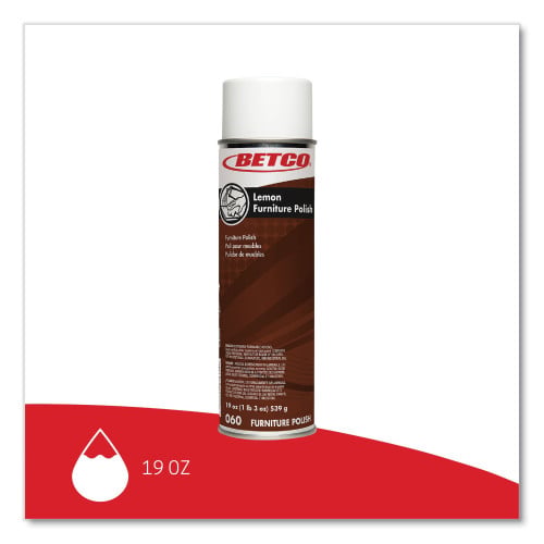Betco Lemon Furniture Polish, Lemon Scent, 19 oz Aerosol Can, 12/Carton (602300)