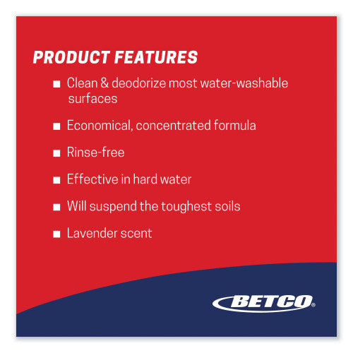 Betco Spectaculoso Multipurpose Cleaner, Lavender Scent, 1 gal Bottle, 4/Carton (10030400)