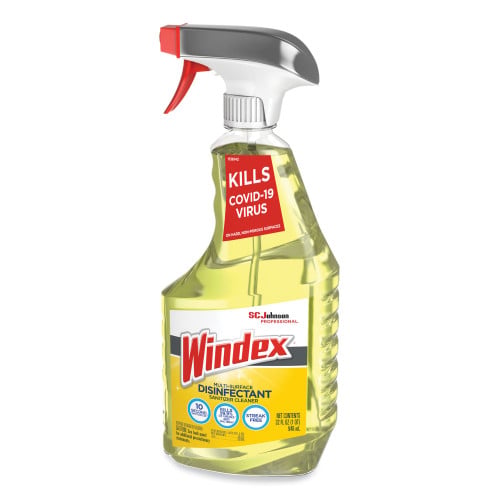 Windex Multi-Surface Disinfectant Cleaner, Fresh Scent, 32 oz Spray Bottle, 8/Carton (322369)